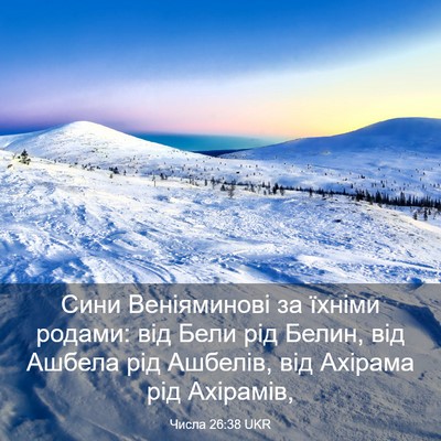 Picture 03 - Числа 26:38 UKR - Сини Веніяминові за їхніми - Bible Verse Picture