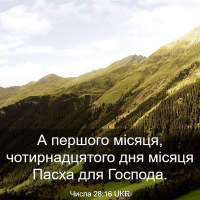 Picture 03 - Числа 28:16 UKR - А першого місяця, - Bible Verse Picture