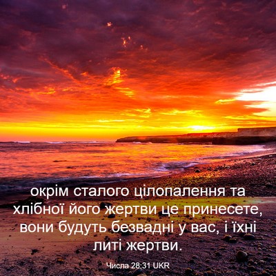 Picture 03 - Числа 28:31 UKR - окрім сталого цілопалення - Bible Verse Picture