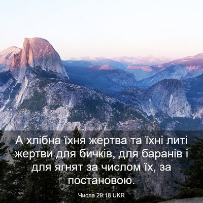 Picture 03 - Числа 29:18 UKR - А хлібна їхня жертва та - Bible Verse Picture