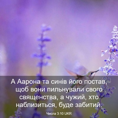 Picture 03 - Числа 3:10 UKR - А Аарона та синів його - Bible Verse Picture