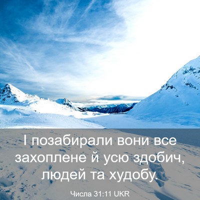 Picture 03 - Числа 31:11 UKR - І позабирали вони все - Bible Verse Picture