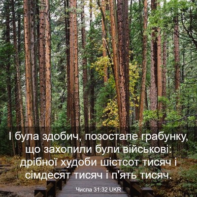Picture 03 - Числа 31:32 UKR - І була здобич, позостале - Bible Verse Picture