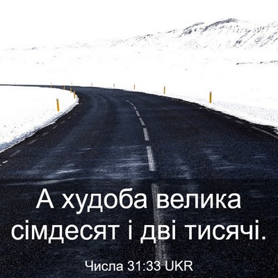 Picture 03 - Числа 31:33 UKR - А худоба велика сімдесят і - Bible Verse Picture