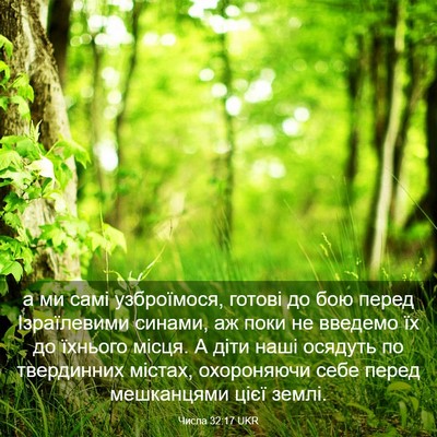 Picture 03 - Числа 32:17 UKR - а ми самі узброїмося, - Bible Verse Picture