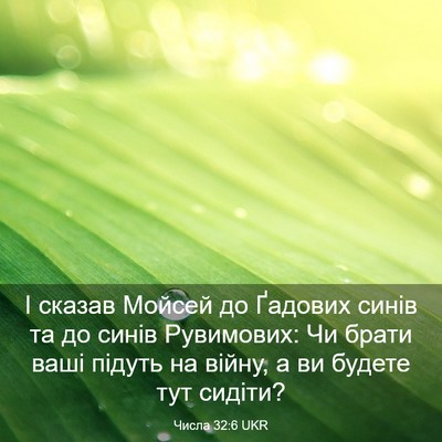 Picture 03 - Числа 32:6 UKR - І сказав Мойсей до Ґадових - Bible Verse Picture