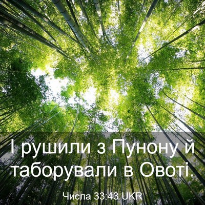 Picture 03 - Числа 33:43 UKR - І рушили з Пунону й - Bible Verse Picture