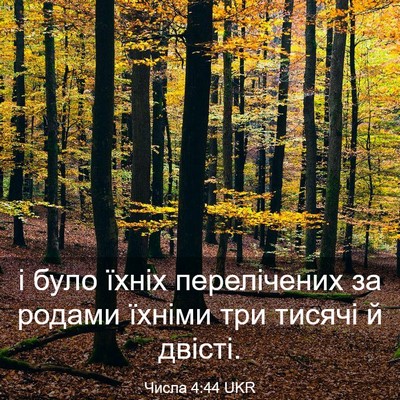 Picture 03 - Числа 4:44 UKR - і було їхніх перелічених - Bible Verse Picture