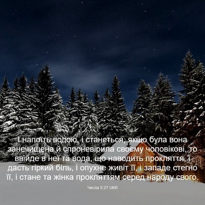 Picture 03 - Числа 5:27 UKR - І напоїть водою, і - Bible Verse Picture