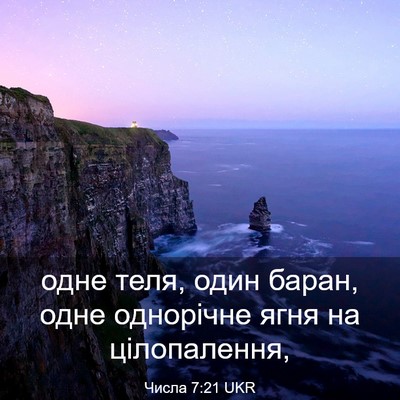 Picture 03 - Числа 7:21 UKR - одне теля, один баран, одне - Bible Verse Picture