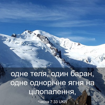 Picture 03 - Числа 7:33 UKR - одне теля, один баран, одне - Bible Verse Picture