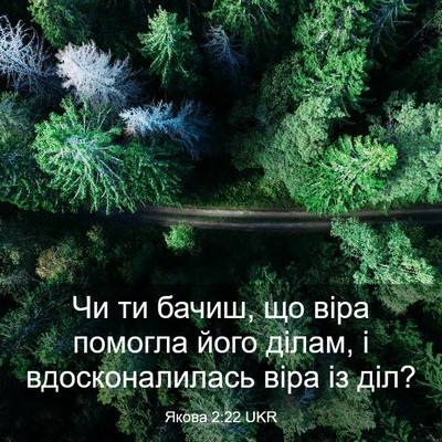 Picture 03 - Якова 2:22 UKR - Чи ти бачиш, що віра - Bible Verse Picture