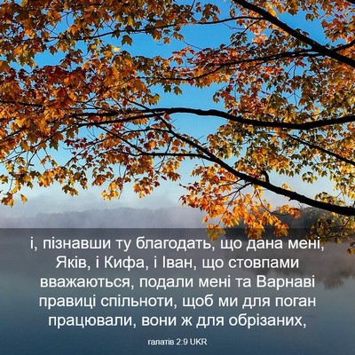 Picture 03 - галатів 2:9 UKR - і, пізнавши ту благодать, - Bible Verse Picture