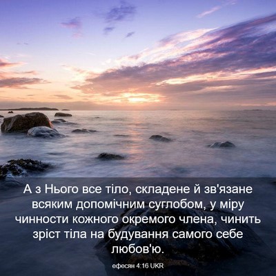 Picture 03 - ефесян 4:16 UKR - А з Нього все тіло, - Bible Verse Picture