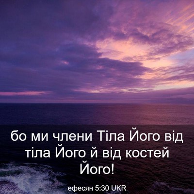 Picture 03 - ефесян 5:30 UKR - бо ми члени Тіла Його від - Bible Verse Picture