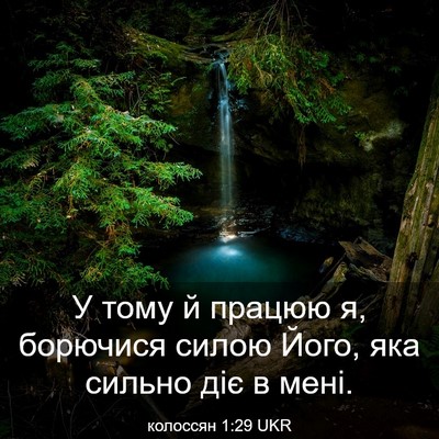 Picture 03 - колоссян 1:29 UKR - У тому й працюю я, борючися - Bible Verse Picture