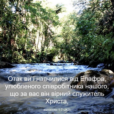 Picture 03 - колоссян 1:7 UKR - Отак ви і навчилися від - Bible Verse Picture