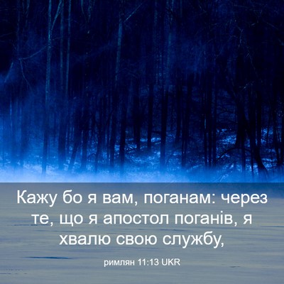 Picture 03 - римлян 11:13 UKR - Кажу бо я вам, поганам: - Bible Verse Picture