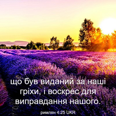 Picture 03 - римлян 4:25 UKR - що був виданий за наші - Bible Verse Picture