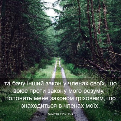 Picture 03 - римлян 7:23 UKR - та бачу інший закон у - Bible Verse Picture