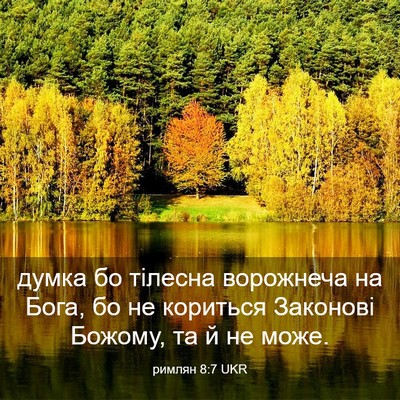 Picture 03 - римлян 8:7 UKR - думка бо тілесна ворожнеча - Bible Verse Picture