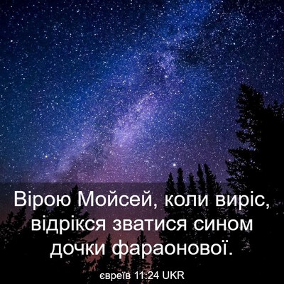 Picture 03 - євреїв 11:24 UKR - Вірою Мойсей, коли виріс, - Bible Verse Picture
