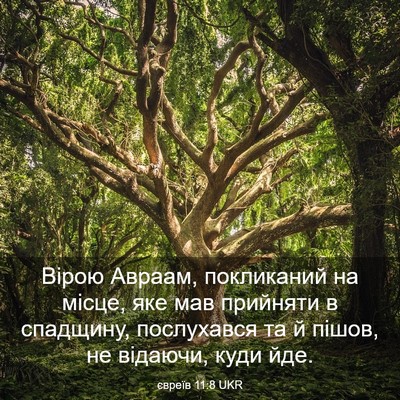 Picture 03 - євреїв 11:8 UKR - Вірою Авраам, покликаний - Bible Verse Picture