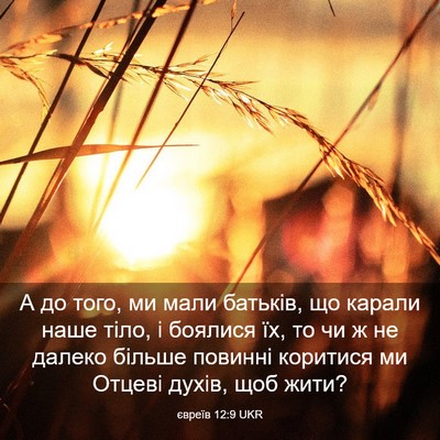 Picture 03 - євреїв 12:9 UKR - А до того, ми мали батьків, - Bible Verse Picture