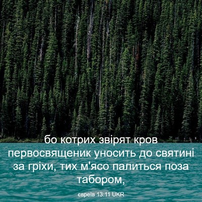 Picture 03 - євреїв 13:11 UKR - бо котрих звірят кров - Bible Verse Picture