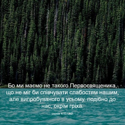 Picture 03 - євреїв 4:15 UKR - Бо ми маємо не такого - Bible Verse Picture