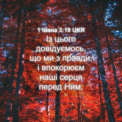 Picture 04 - 1 Івана 3:19 UKR - Із цього довідуємось, що ми - Bible Verse Picture