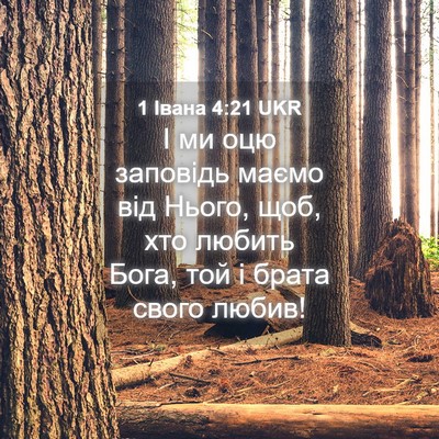 Picture 04 - 1 Івана 4:21 UKR - І ми оцю заповідь маємо від - Bible Verse Picture