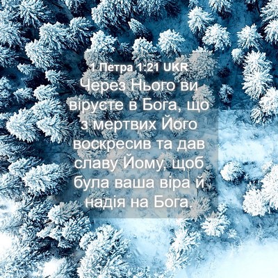 Picture 04 - 1 Петра 1:21 UKR - Через Нього ви віруєте в - Bible Verse Picture