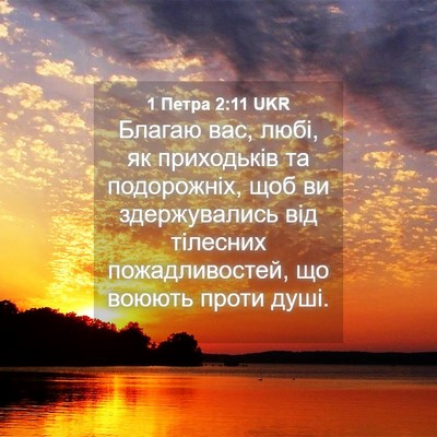 Picture 04 - 1 Петра 2:11 UKR - Благаю вас, любі, як - Bible Verse Picture