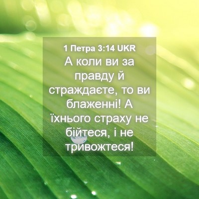 Picture 04 - 1 Петра 3:14 UKR - А коли ви за правду й - Bible Verse Picture