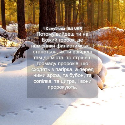 Picture 04 - 1 Самуїлова 10:5 UKR - Потому вийдеш ти на Божий - Bible Verse Picture
