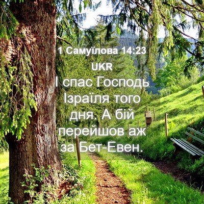 Picture 04 - 1 Самуїлова 14:23 UKR - І спас Господь Ізраїля - Bible Verse Picture