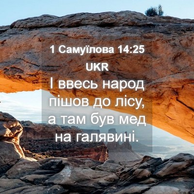 Picture 04 - 1 Самуїлова 14:25 UKR - І ввесь народ пішов до - Bible Verse Picture