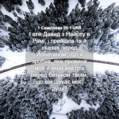 Picture 04 - 1 Самуїлова 20:1 UKR - І втік Давид з Найоту в - Bible Verse Picture