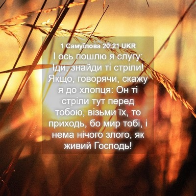 Picture 04 - 1 Самуїлова 20:21 UKR - І ось пошлю я слугу: Іди, - Bible Verse Picture