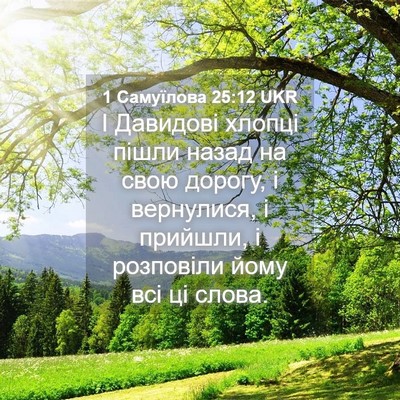 Picture 04 - 1 Самуїлова 25:12 UKR - І Давидові хлопці пішли - Bible Verse Picture