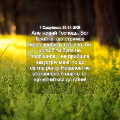 Picture 04 - 1 Самуїлова 25:34 UKR - Але живий Господь, Бог - Bible Verse Picture