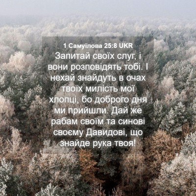 Picture 04 - 1 Самуїлова 25:8 UKR - Запитай своїх слуг, і вони - Bible Verse Picture