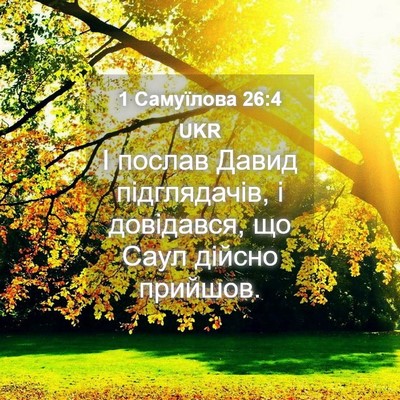Picture 04 - 1 Самуїлова 26:4 UKR - І послав Давид - Bible Verse Picture