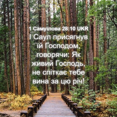 Picture 04 - 1 Самуїлова 28:10 UKR - І Саул присягнув їй - Bible Verse Picture