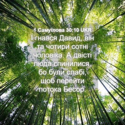 Picture 04 - 1 Самуїлова 30:10 UKR - І гнався Давид, він та - Bible Verse Picture