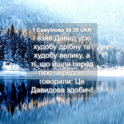 Picture 04 - 1 Самуїлова 30:20 UKR - І взяв Давид усю худобу - Bible Verse Picture
