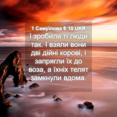 Picture 04 - 1 Самуїлова 6:10 UKR - І зробили ті люди так. І - Bible Verse Picture