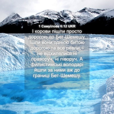 Picture 04 - 1 Самуїлова 6:12 UKR - І корови пішли просто - Bible Verse Picture