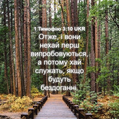 Picture 04 - 1 Тимофію 3:10 UKR - Отже, і вони нехай перш - Bible Verse Picture